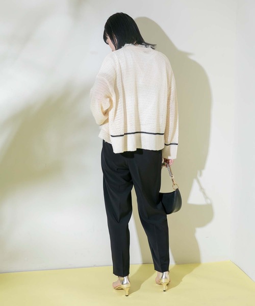 Eimee Law（エイミーロウ）の「ニットツイードショートカーデ（カーディガン/ボレロ・レディース・アイボリー/ブラック・38）」の18枚目の写真