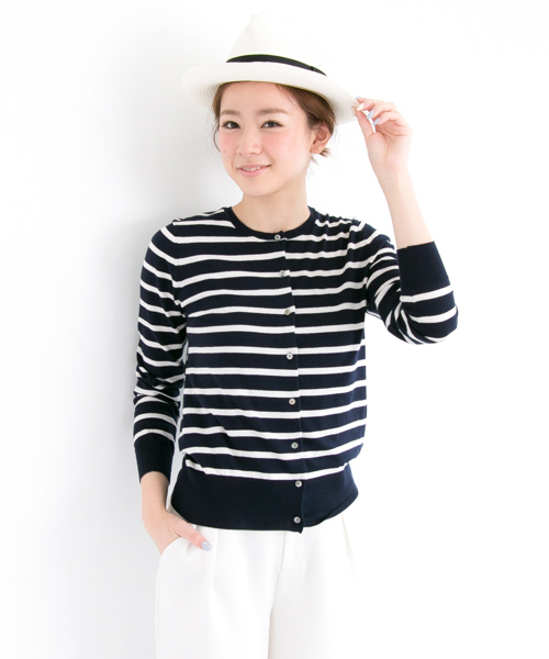 URBAN RESEARCH（アーバンリサーチ）の「UR HIGH GAUZE KNIT CARDIGAN（カーディガン/ボレロ・レディース・ホワイト/グリーン/ネイビー/レッド/ブルー/ブルー系その他・FREE）」の5枚目の写真