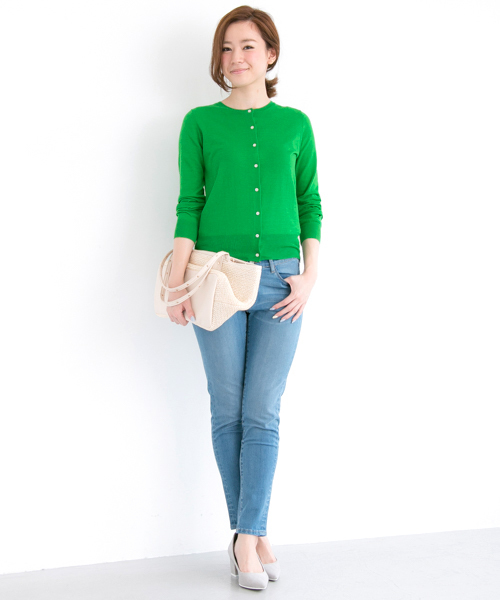 URBAN RESEARCH（アーバンリサーチ）の「UR HIGH GAUZE KNIT CARDIGAN（カーディガン/ボレロ・レディース・ホワイト/グリーン/ネイビー/レッド/ブルー/ブルー系その他・FREE）」の15枚目の写真