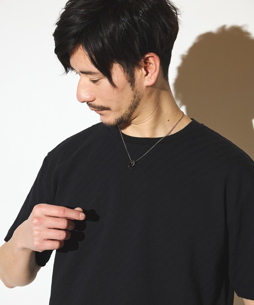 UNION STATION（ユニオンステーション）の「Wリングネックレス（ネックレス・メンズ・シルバー/ブラック・FREE）」の3枚目の写真