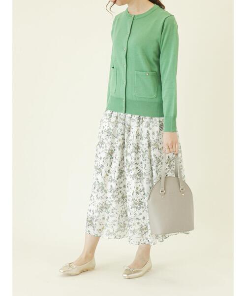 Te chichi（テチチ）の「ポケットクルーネックカーディガン（カーディガン/ボレロ・レディース・ブラック/クリーム/オフホワイト/グリーン・ﾌﾘ-）」の17枚目の写真