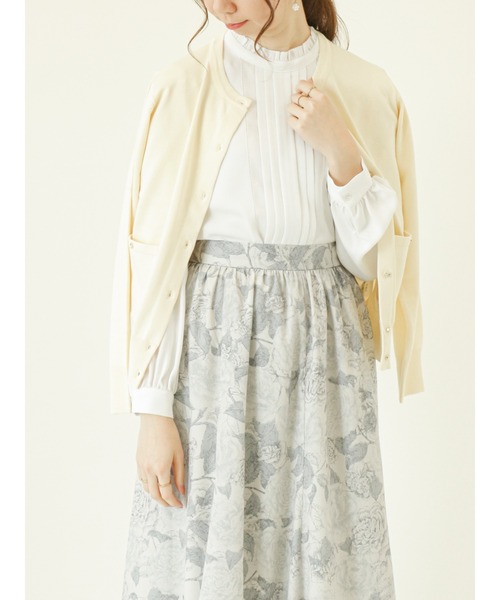 Te chichi（テチチ）の「ポケットクルーネックカーディガン（カーディガン/ボレロ・レディース・ブラック/クリーム/オフホワイト/グリーン・ﾌﾘ-）」の3枚目の写真