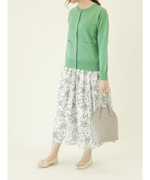 Te chichi（テチチ）の「ポケットクルーネックカーディガン（カーディガン/ボレロ・レディース・ブラック/クリーム/オフホワイト/グリーン・ﾌﾘ-）」の6枚目の写真