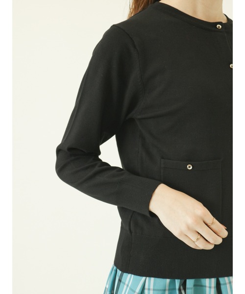 Te chichi（テチチ）の「ポケットクルーネックカーディガン（カーディガン/ボレロ・レディース・ブラック/クリーム/オフホワイト/グリーン・ﾌﾘ-）」の12枚目の写真