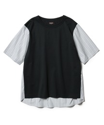 MR.OLIVE | サンフォーキン ジャージー& マルチストライプ / ハイブリット 半袖Tシャツ(シャツ/ブラウス)