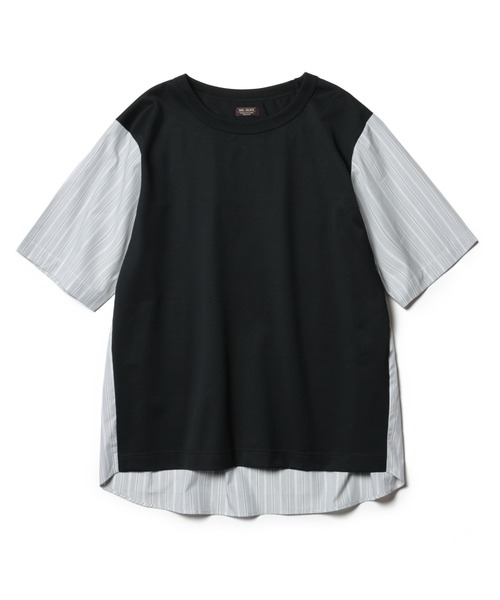 MR.OLIVE（ミスターオリーブ）の「サンフォーキン ジャージー& マルチストライプ / ハイブリット 半袖Tシャツ（シャツ/ブラウス・メンズ・ブラック/ネイビー/オフホワイト・SMALL/MEDIUM/LARGE）」の5枚目の写真