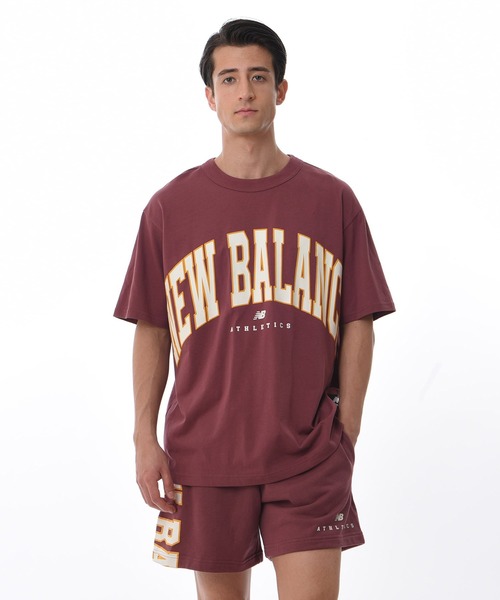 NEW BALANCE（ニューバランス）の「NB Athletics Warped クラシックス ショートスリーブTシャツ（スウェット・メンズ・ブラック/バーガンディー/ホワイト/アイボリー・3/5/0/2/4/1）」の4枚目の写真