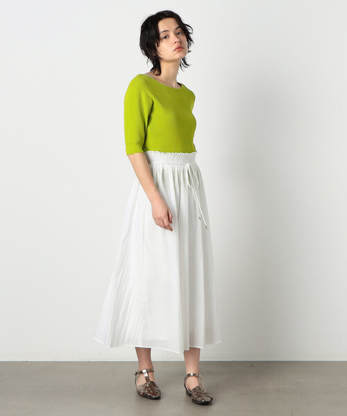 COMME CA ISM（コムサイズム）の「【セットアップ対応】スモッキング　スカート（スカート・レディース・オフホワイト/オリーブ・MEDIUM/LARGE）」の3枚目の写真
