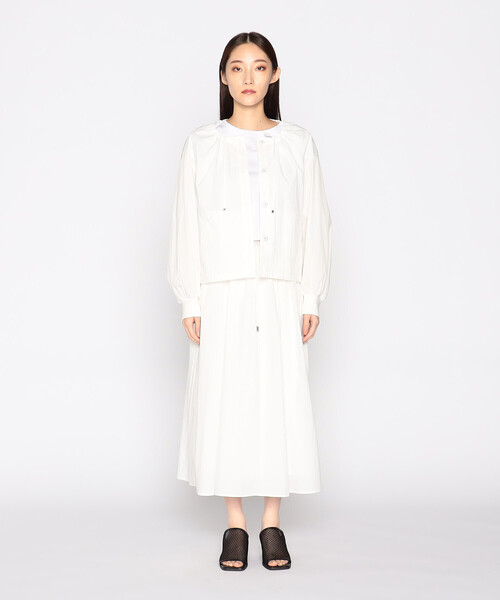 COMME CA ISM（コムサイズム）の「【セットアップ対応】スモッキング　スカート（スカート・レディース・オフホワイト/オリーブ・MEDIUM/LARGE）」の4枚目の写真