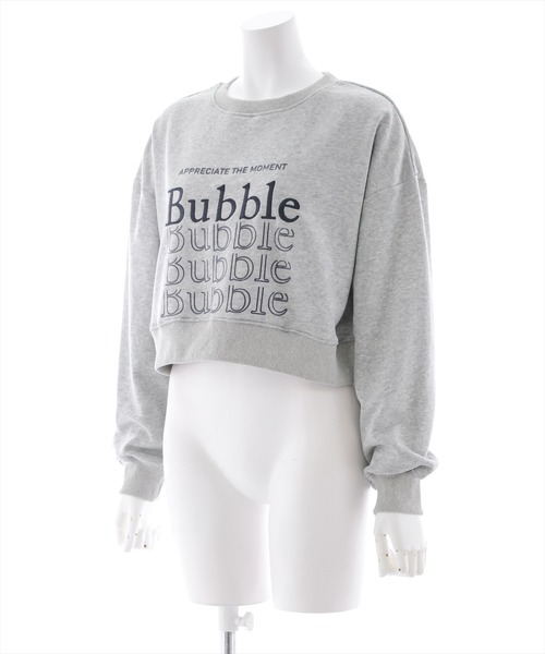 clear（クリア）の「ショート丈刺繍プリントスウェットトップス（スウェット・レディース・サックスブルー/オフホワイト・F）」の3枚目の写真