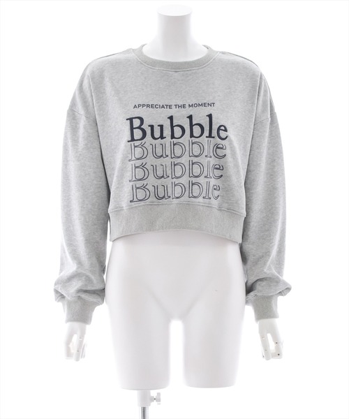 clear（クリア）の「ショート丈刺繍プリントスウェットトップス（スウェット・レディース・サックスブルー/オフホワイト・F）」の10枚目の写真