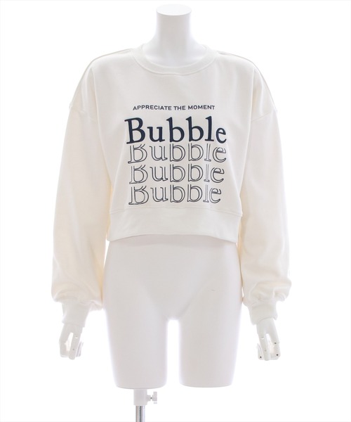 clear（クリア）の「ショート丈刺繍プリントスウェットトップス（スウェット・レディース・サックスブルー/オフホワイト・F）」の11枚目の写真