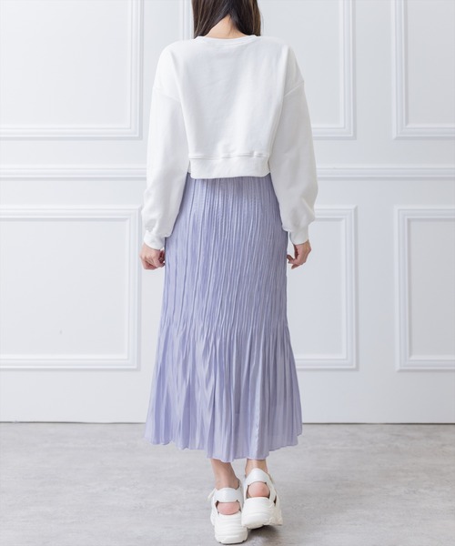 clear（クリア）の「ショート丈刺繍プリントスウェットトップス（スウェット・レディース・サックスブルー/オフホワイト・F）」の21枚目の写真