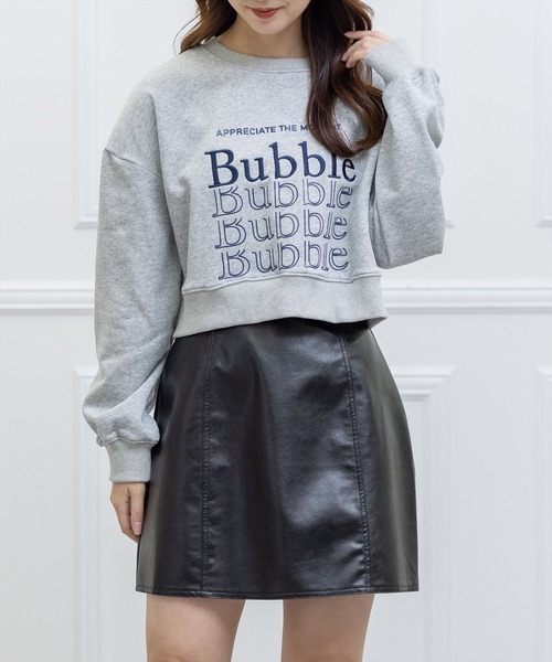 clear（クリア）の「ショート丈刺繍プリントスウェットトップス（スウェット・レディース・サックスブルー/オフホワイト・F）」の13枚目の写真