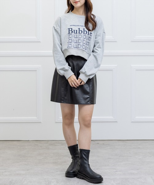 clear（クリア）の「ショート丈刺繍プリントスウェットトップス（スウェット・レディース・サックスブルー/オフホワイト・F）」の16枚目の写真