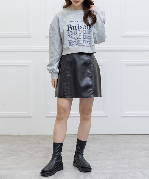 clear（クリア）の「ショート丈刺繍プリントスウェットトップス（スウェット・レディース・サックスブルー/オフホワイト・F）」の15枚目の写真