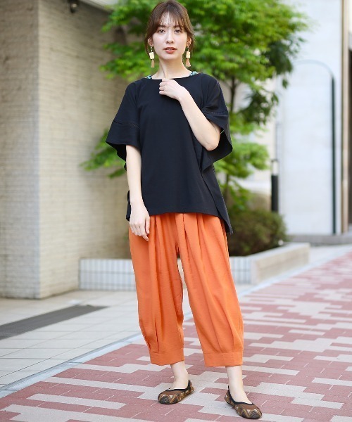 チチカカ（チチカカ）の「ポンチョ肩チロリープルオーバー（Tシャツ/カットソー・レディース・チャコールグレー/ホワイト/ピンク/グリーン・FREE）」の6枚目の写真