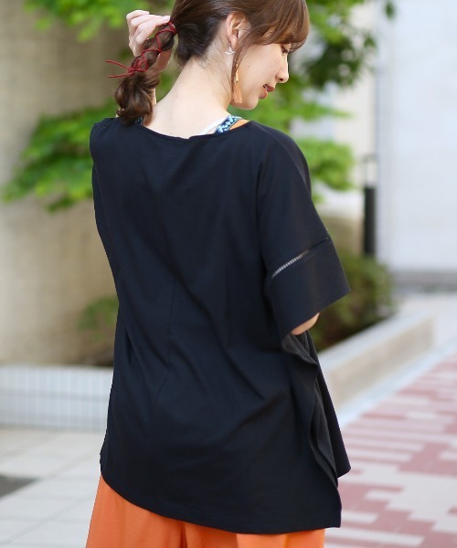 チチカカ（チチカカ）の「ポンチョ肩チロリープルオーバー（Tシャツ/カットソー・レディース・チャコールグレー/ホワイト/ピンク/グリーン・FREE）」の7枚目の写真
