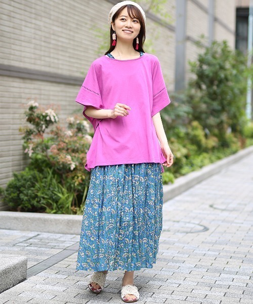 チチカカ（チチカカ）の「ポンチョ肩チロリープルオーバー（Tシャツ/カットソー・レディース・チャコールグレー/ホワイト/ピンク/グリーン・FREE）」の9枚目の写真