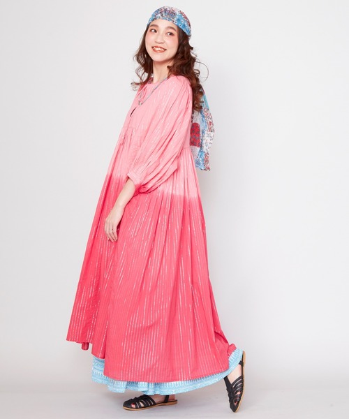 チャイハネ（チャイハネ）の「【チャイハネ】ナーティワンピース（ワンピース・レディース・グリーン/レッド/ブルー・FREE）」の6枚目の写真