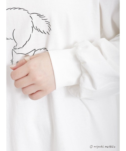 Samansa Mos2（サマンサ モスモス）の「【miyuki matsuo × SamansaMos2】ロングTシャツ（Tシャツ/カットソー・レディース・チャコール/キナリ/オフホワイト・ﾌﾘ-）」の22枚目の写真