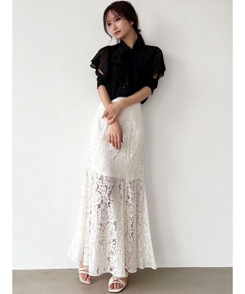 RESEXXY（リゼクシー）の「レースマーメイドスカート（スカート・レディース・ホワイト/ブラック/ブルー・FREE）」の6枚目の写真