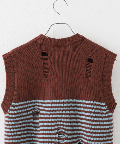 UNFOLLOW(アンフォロー)の「【Charles Jeffrey LOVERBOY 】MEGA SHRED VEST(ベスト・メンズ・アイボリー/ブルー系その他・SMALL)」の14枚目の写真