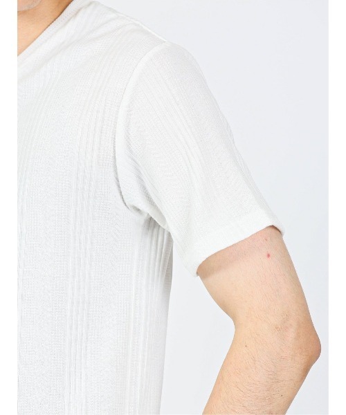 TAKA-Q(タカキュー)の「タカキュー リンクスジャガード Vネック半袖Tシャツ(Tシャツ/カットソー・メンズ・ホワイト/ブルー/ブラック・X-LARGE/MEDIUM/LARGE)」の15枚目の写真