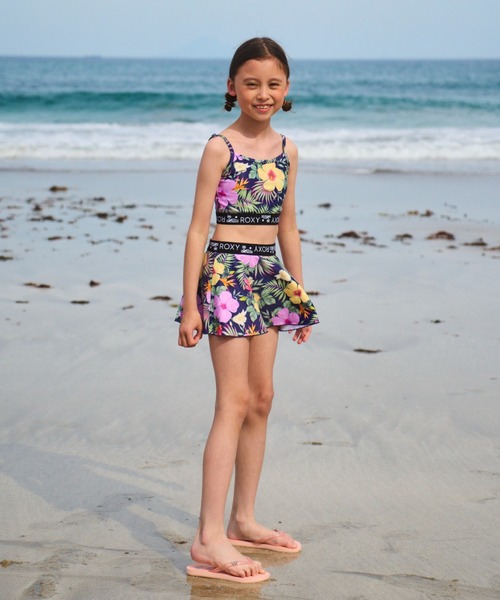 ROXY（ロキシー）の「ROXY/ロキシー キッズ 水着 3点セット ビキニ ラッシュT付き UVカット TSW232101（水着・キッズ・ネイビー/ホワイト系その他・130cm/140cm/150cm）」の6枚目の写真