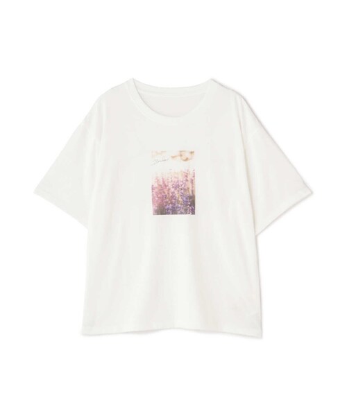 EDIT COLOGNE(エディットコロン)の「<E>フォトプリントTシャツ(Tシャツ/カットソー・レディース・ホワイト・FREE)」の2枚目の写真