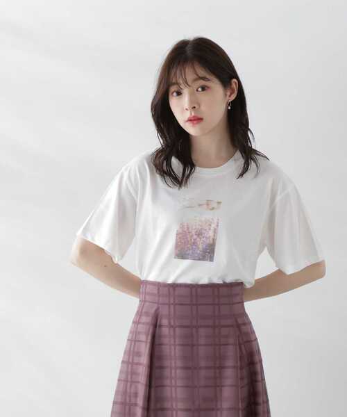 EDIT COLOGNE(エディットコロン)の「<E>フォトプリントTシャツ(Tシャツ/カットソー・レディース・ホワイト・FREE)」の7枚目の写真