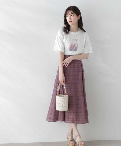 EDIT COLOGNE(エディットコロン)の「<E>フォトプリントTシャツ(Tシャツ/カットソー・レディース・ホワイト・FREE)」の8枚目の写真