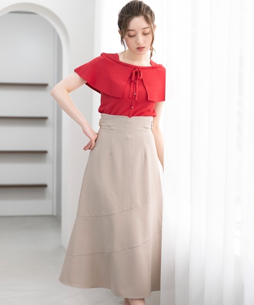 MISCH MASCH(ミッシュマッシュ)の「■2023春夏新作■配色ビッグ衿ニット/MM318332(ニット/セーター・レディース・レッド/ブラック/グリーン/ホワイト・M)」の6枚目の写真