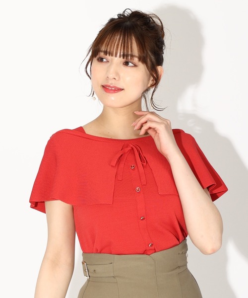 MISCH MASCH(ミッシュマッシュ)の「■2023春夏新作■配色ビッグ衿ニット/MM318332(ニット/セーター・レディース・レッド/ブラック/グリーン/ホワイト・M)」の14枚目の写真