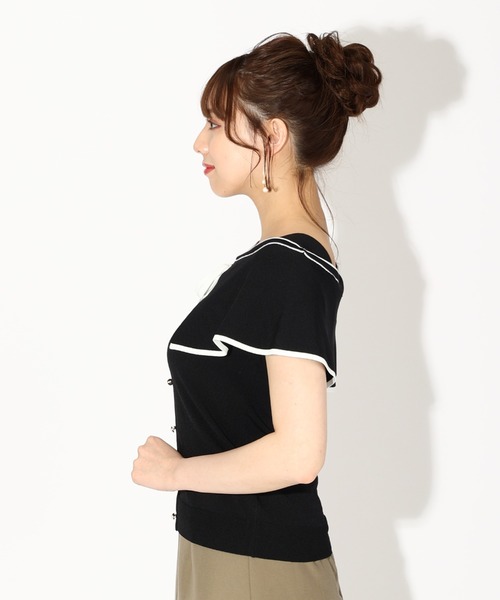 MISCH MASCH(ミッシュマッシュ)の「■2023春夏新作■配色ビッグ衿ニット/MM318332(ニット/セーター・レディース・レッド/ブラック/グリーン/ホワイト・M)」の18枚目の写真