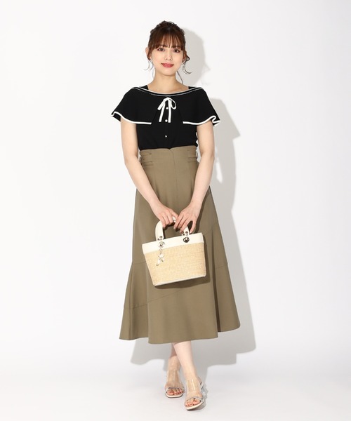 MISCH MASCH(ミッシュマッシュ)の「■2023春夏新作■配色ビッグ衿ニット/MM318332(ニット/セーター・レディース・レッド/ブラック/グリーン/ホワイト・M)」の15枚目の写真