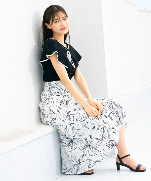 MISCH MASCH(ミッシュマッシュ)の「■2023春夏新作■配色ビッグ衿ニット/MM318332(ニット/セーター・レディース・レッド/ブラック/グリーン/ホワイト・M)」の12枚目の写真