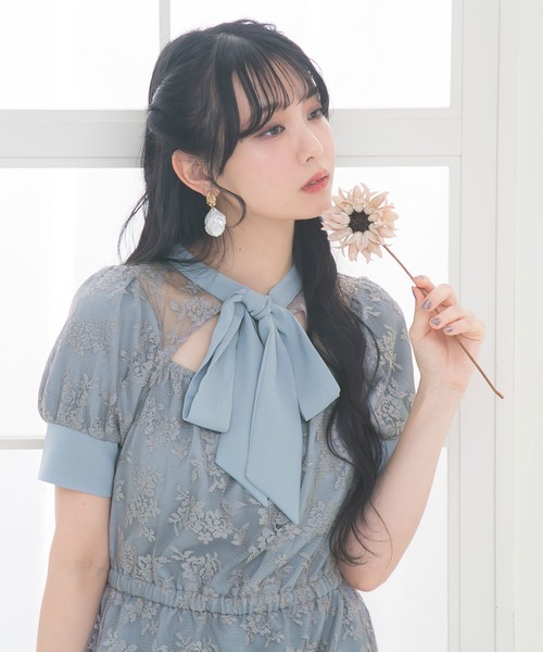 Newlyme(ニューリーミー)の「総レースリボン半袖ワンピース(ワンピース・レディース・ブラック/ブルー/ホワイト・MEDIUM/XX-LARGE/X-LARGE/LARGE)」の22枚目の写真