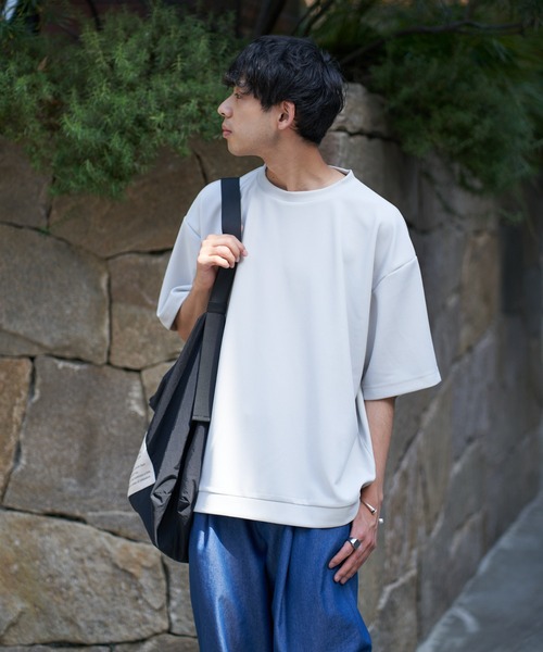 CIAOPANIC TYPY（チャオパニックティピー）の「ドライタッチカットツイルクルーネックTee（Tシャツ/カットソー・メンズ・ブルー/チャコールグレー/ライトグレー/ブラック・MEDIUM/LARGE）」の7枚目の写真