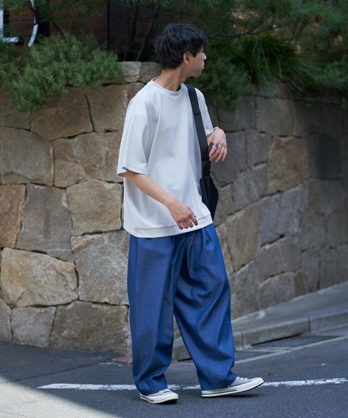 CIAOPANIC TYPY（チャオパニックティピー）の「ドライタッチカットツイルクルーネックTee（Tシャツ/カットソー・メンズ・ブルー/チャコールグレー/ライトグレー/ブラック・MEDIUM/LARGE）」の22枚目の写真