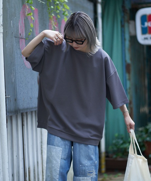 CIAOPANIC TYPY（チャオパニックティピー）の「ドライタッチカットツイルクルーネックTee（Tシャツ/カットソー・メンズ・ブルー/チャコールグレー/ライトグレー/ブラック・MEDIUM/LARGE）」の16枚目の写真