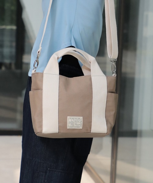 SETUP7（セットアップセブン）の「【SETUP7】chou-porteコットンツイル2WAYショルダー＆ミニトートバッグ YMX（トートバッグ・レディース・ライトグレー/ブラック/ターコイズブルー・FREE）」の12枚目の写真