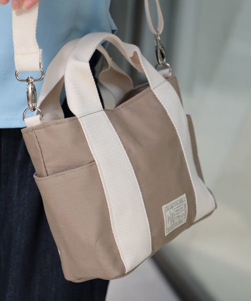 SETUP7（セットアップセブン）の「【SETUP7】chou-porteコットンツイル2WAYショルダー＆ミニトートバッグ YMX（トートバッグ・レディース・ライトグレー/ブラック/ターコイズブルー・FREE）」の9枚目の写真