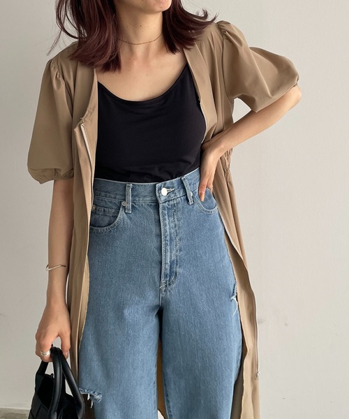 210nouve（トゥージュヌーブ）の「2WAYジップアップギャザーワンピース（シャツワンピース・レディース・ブラック/ベージュ・FREE）」の12枚目の写真