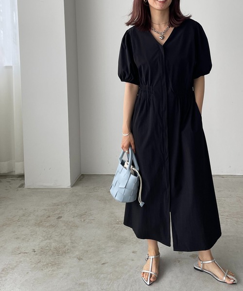 210nouve（トゥージュヌーブ）の「2WAYジップアップギャザーワンピース（シャツワンピース・レディース・ブラック/ベージュ・FREE）」の15枚目の写真