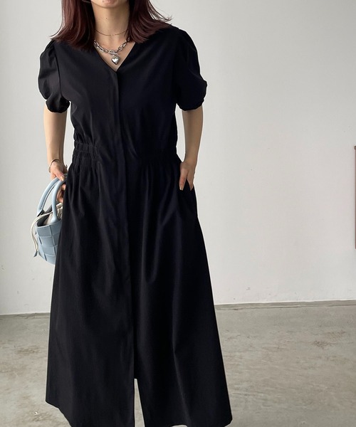 210nouve（トゥージュヌーブ）の「2WAYジップアップギャザーワンピース（シャツワンピース・レディース・ブラック/ベージュ・FREE）」の19枚目の写真