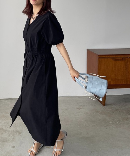 210nouve（トゥージュヌーブ）の「2WAYジップアップギャザーワンピース（シャツワンピース・レディース・ブラック/ベージュ・FREE）」の20枚目の写真