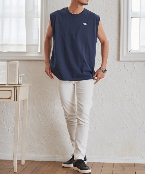 JEMORGAN(ジェーイーモーガン)の「『JEMORGAN LONG JOHNS/ジェーイーモーガンロングジョーンズ』天竺ノースリーブ【+】(タンクトップ・メンズ・ブラック/ライトグレー/ネイビー/オフホワイト/グリーン/サンドベージュ/サーモンピンク/カーキ/ベージュ・L/XL/M)」の11枚目の写真