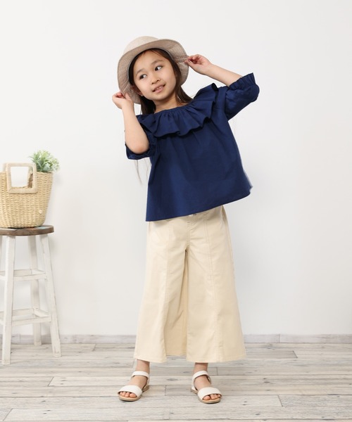 ikka（イッカ）の「7分袖フリル襟ブラウス（120~160cm）（シャツ/ブラウス・キッズ・ピンク系その他/ネイビー・120/130/140/150/160）」の4枚目の写真