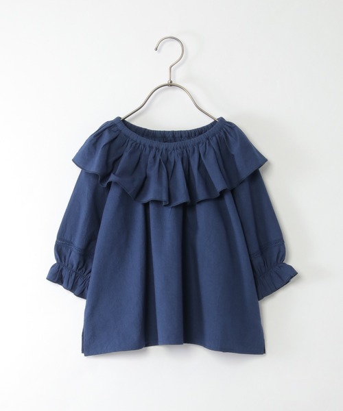 ikka（イッカ）の「7分袖フリル襟ブラウス（120~160cm）（シャツ/ブラウス・キッズ・ピンク系その他/ネイビー・120/130/140/150/160）」の16枚目の写真